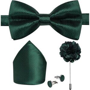 Pre-Tied Bow Ties for Men Dark Green